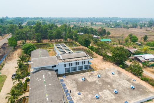 Top view of water treatment plants in Thailand.