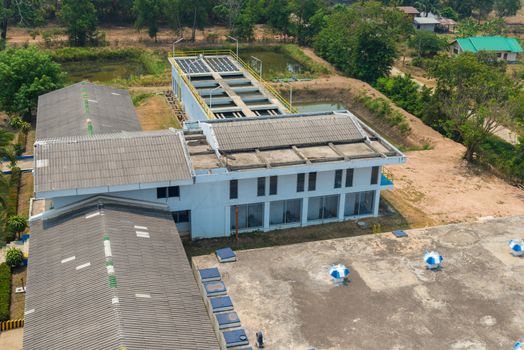 Top view of water treatment plants in Thailand.