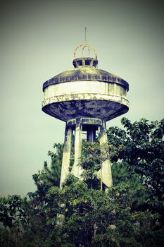The concrete water tower.