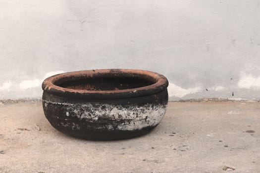 bowl pottery full of soot after used.