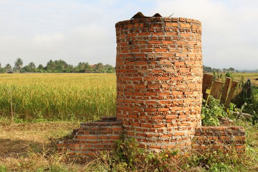 incinerator build near the paddy filed.