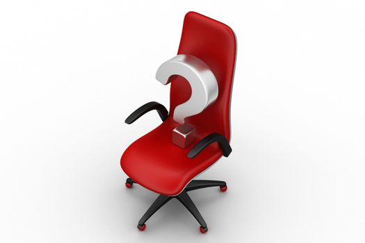 an empty chair with  question mark