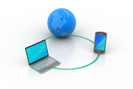 Global network and internet communication concept