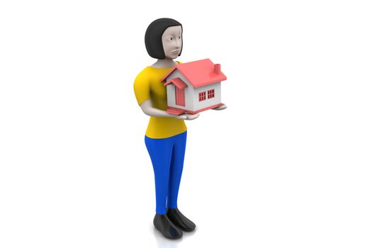 3d women with home