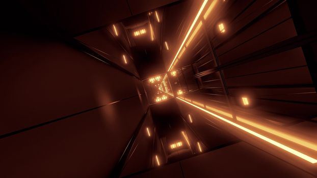 rotating space tunnel corridor background 3d illustration, futuristic scifi wallpaper 3d rendering