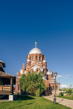 Church of the Theotokos Joy of All Who Sorrow at the Ioanno-Predtechensky Monastery in City-Island Sviyazhsk, Russia.