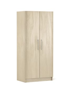 Wooden wardrobe on white background