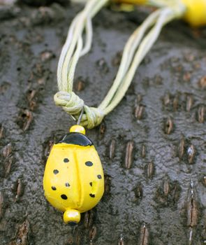 Beautiful hand made polymer clay yellow pendant