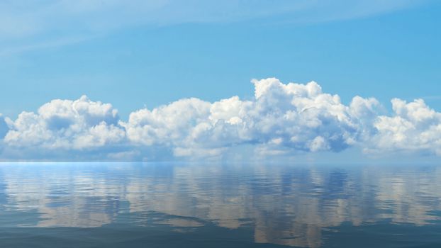 Horizon of the sea at sunset in the Atlantic