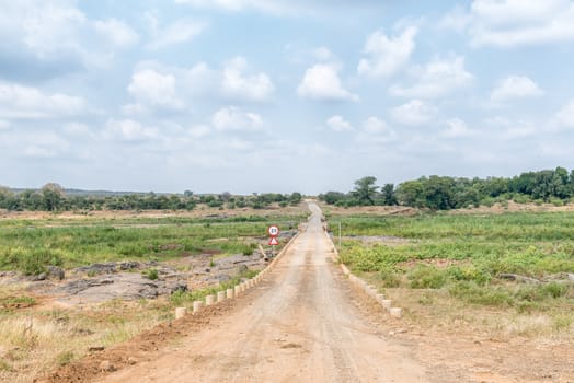 Low-water bridge on road S90 over the Olifants River near Balule