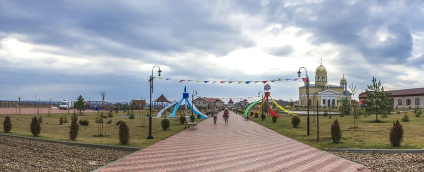 Alexander Nevsky Park on the territory of the historical architectural complex of the ancient Ottoman Citadel in Bender, Transnistria, Moldova.