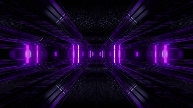 dark space scifi tunnel background with abstract texture background 3d illustration, futuristic dark high contrast science-fiction wallpaper 3d render 3d rendering