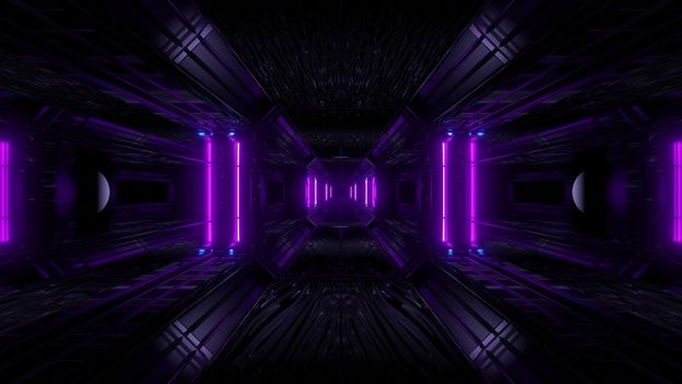 dark space scifi tunnel background with abstract texture background 3d illustration, futuristic dark high contrast science-fiction wallpaper 3d render 3d rendering