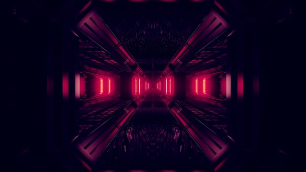 dark space scifi tunnel background with abstract texture background 3d illustration, futuristic dark high contrast science-fiction wallpaper 3d render 3d rendering
