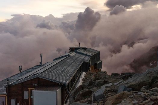 Hight altitude hut for trekking tourists in Italy