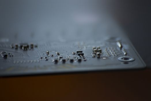 Horizontal shot of an electronic micro circuit