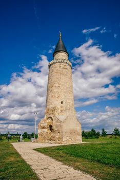 Ancient Small Minaret in Bolghar Hill Fort, Russia.