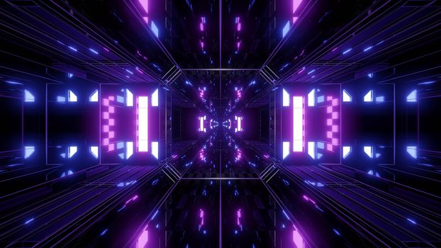 dak reflective scifi tunnel background with nicec glow 3d illustration 3d rendering, beautiful futuristic shiny scifi space corridor wallpaper with nice shine