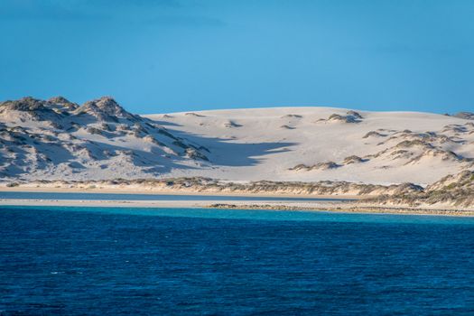 Dunes nature reserve of Coral Bay Australia during early evening close to sun setting