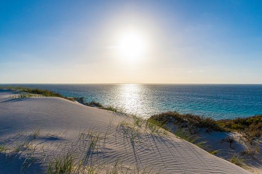 Dunes of Coral Bay Australia during early evening close to the sunset