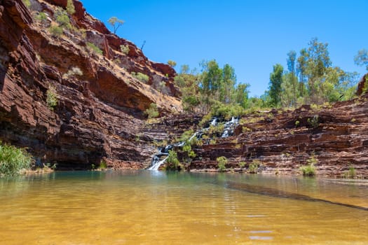 Natural pool at Fortescue Falls at bottom of Dales Gorge Karijini National Park Australia