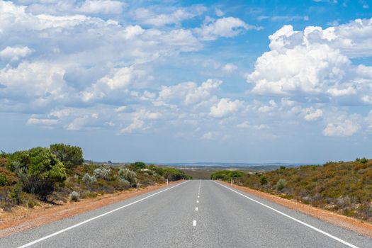 Straight and empty road close to The Pinnacles Desert Western Australia