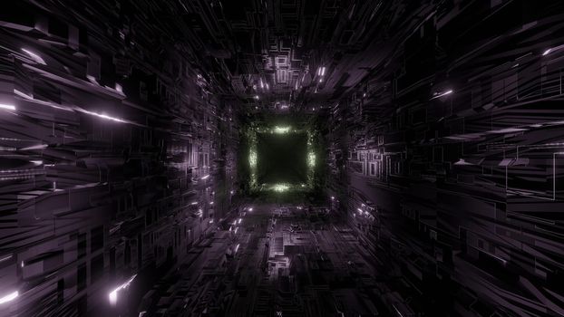 technic technology space tunnel background wallpaper 3d rendering 3d illustration, futuristic technic scifi space tunnel