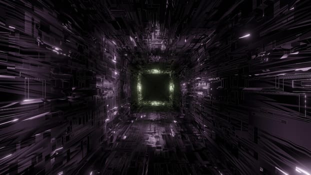 technic technology space tunnel background wallpaper 3d rendering 3d illustration, futuristic technic scifi space tunnel