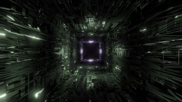 technic technology space tunnel background wallpaper 3d rendering 3d illustration, futuristic technic scifi space tunnel