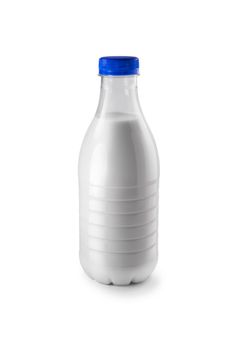 Milk bottle isolated on white background. Clean design