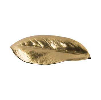 Gold leaf on white background. Decorative element