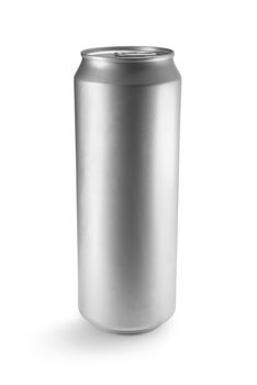 Aluminum can on white background. Clean for your design