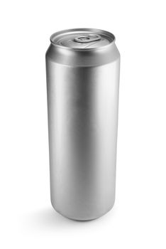 Aluminum can on white background. Clean for your design