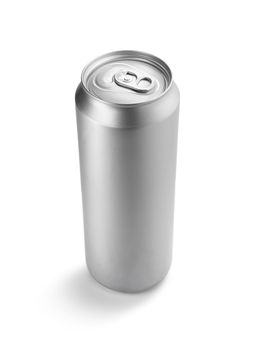 Aluminum can on white background. Clean for your design