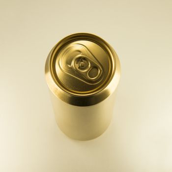 Gold can on white background. Clean for your design