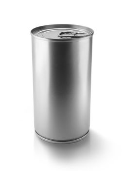 Aluminum can on white background. Clean for your design