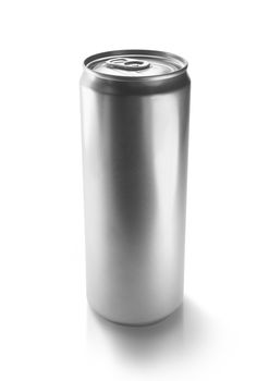 Aluminum can on white background. Clean for your design