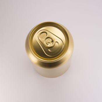 Gold can on white background. Clean for your design