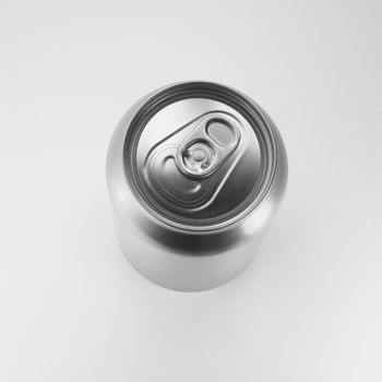 Aluminum can on white background. Clean for your design