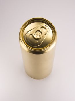 Gold can on white background. Clean for your design