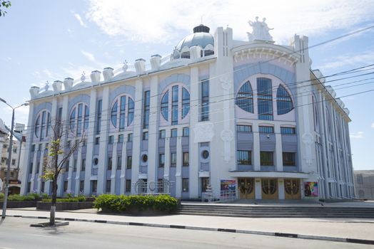 Samara state Philharmonic society with round Windows in Samara, Russia. On a Sunny summer day. 17 June 2018