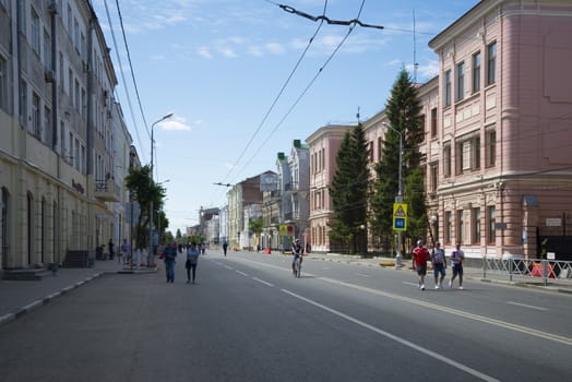 Historical street named after Kuibyshev in Samara, Russia. On a Sunny summer day. 17 June 2018