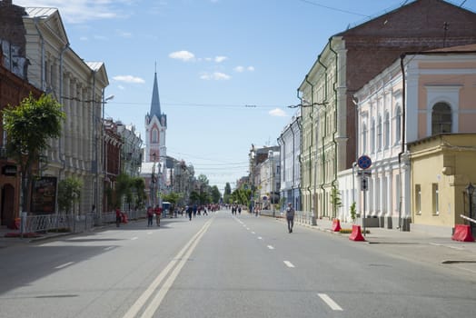 Historical street named after Kuibyshev in Samara, Russia. On a Sunny summer day. 17 June 2018