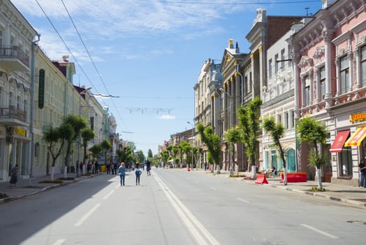 Historical street named after Kuibyshev in Samara, Russia. On a Sunny summer day. 17 June 2018