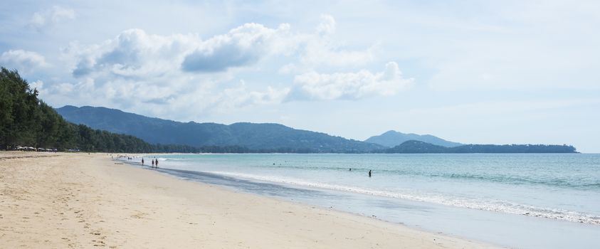 Bang Tao beach in Phuket Thailand. Summer day.