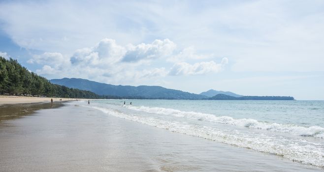Bang Tao beach in Phuket Thailand. Summer day.