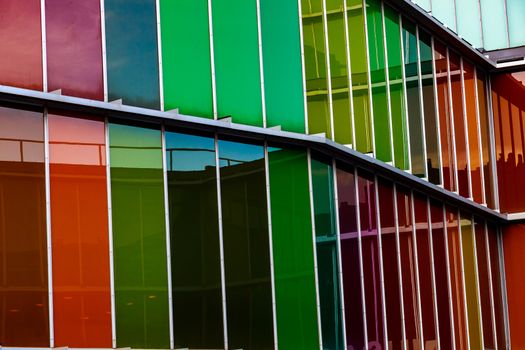 LEON, SPAIN-SEP 02: Facade of MUSAC. Contemporary Art Museum of Castilla y Leon. Contemporary building opened in 2005. View of colorful facade  on Sep 02, 2010, in Leon, Spain