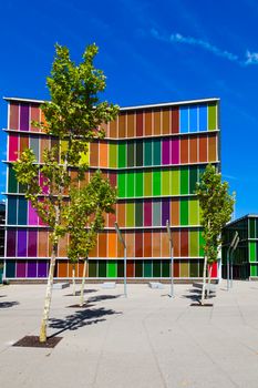 LEON, SPAIN-SEP 02: Facade of MUSAC. Contemporary Art Museum of Castilla y Leon. Contemporary building opened in 2005. View of colorful facade  on Sep 02, 2010, in Leon, Spain