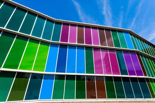 LEON, SPAIN-SEP 02: Facade of MUSAC. Contemporary Art Museum of Castilla y Leon. Contemporary building opened in 2005. View of colorful facade  on Sep 02, 2010, in Leon, Spain