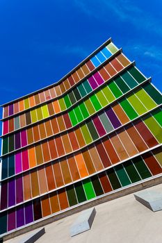 LEON, SPAIN-SEP 02: Facade of MUSAC. Contemporary Art Museum of Castilla y Leon. Contemporary building opened in 2005. View of colorful facade  on Sep 02, 2010, in Leon, Spain